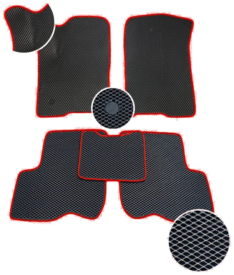 Автомобильные коврики ЕВА / EVA с 3D лапкой в салон для Audi A4 (B8) (2007-2015) / Ауди А4 (Б8) (Без разреза)