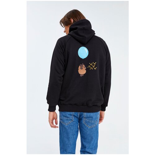 фото Толстовка с капюшоном "винни-пух" черная xl gourji