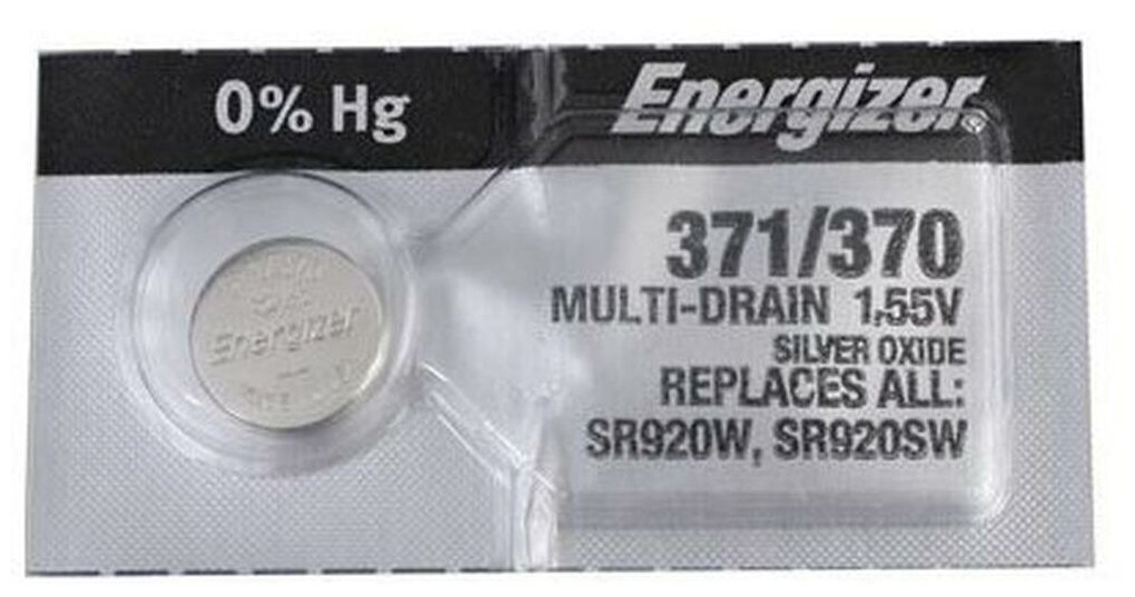 Батарейка 371/370 Energizer Silver Oxide (10Шт/Кор) Цена За Кор. "В" Energizer арт. E301538200