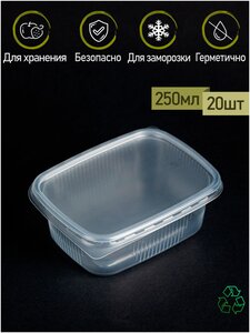 Фото Packmarket Контейнер одноразовый пластиковый, 250 мл