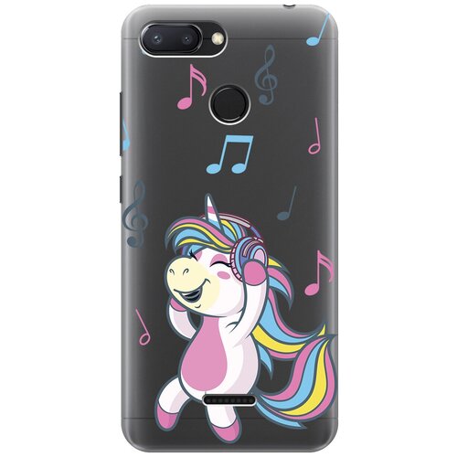 Силиконовый чехол с принтом Musical Unicorn для Xiaomi Redmi 6 / Сяоми Редми 6 силиконовый чехол с принтом musical unicorn для xiaomi redmi 10 сяоми редми 10