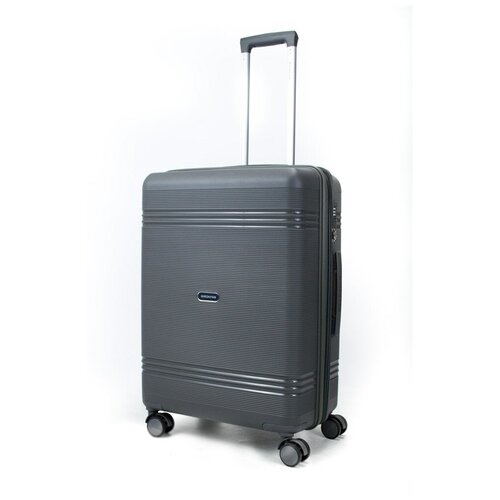 Чемодан MIRONPAN улучш мирон серый м, 75 л, размер M, серый чемодан mironpan 554 75 л размер m белый розовый