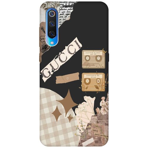 Матовый Soft Touch силиконовый чехол на Xiaomi Mi 9, Сяоми Ми 9 с 3D принтом GUCCI Stickers черный матовый soft touch силиконовый чехол на xiaomi mi 9 сяоми ми 9 с 3d принтом stormtrooper stickers черный