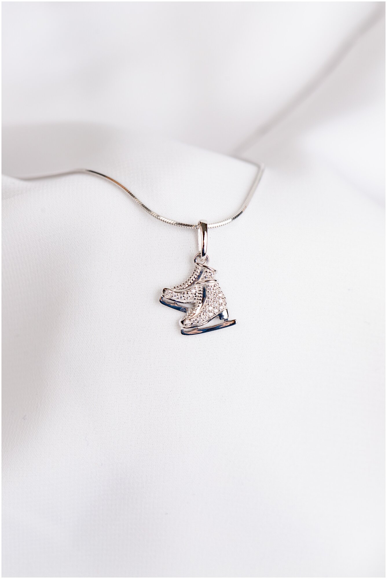 Кулон "Коньки" PJ3-009 Pepela Jewelry, из серебра, фианит