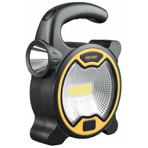 фото Фонарь аккумуляторный светодиодный космос 3030led светильник боковой свет 3w 3хаа пластик черный/желтый