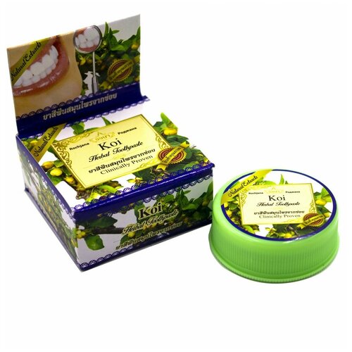 Травяная отбеливающа зубная паста Rochjana Koi Herbal Toothpaste с экстрактом кои 30 г
