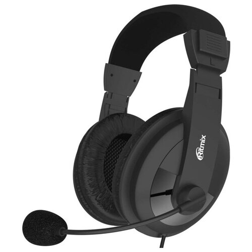 Наушники Ritmix RH-524M компьютерные микрофон 105 дБ 32 Ом 35 мм 2 м чёрные RITMIX 4341322 96500₽