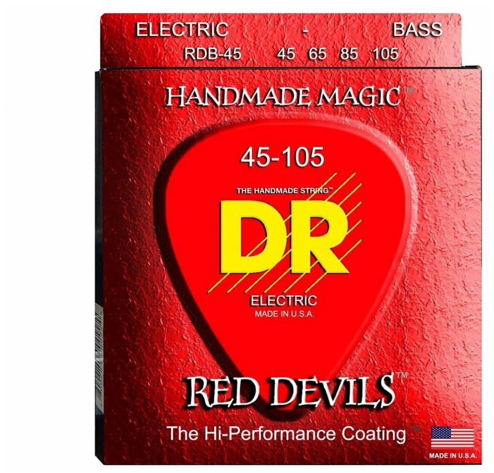 DR RDB-45 RED DEVILS струны для 4-струнной бас гитары с покрытием красные 45 105
