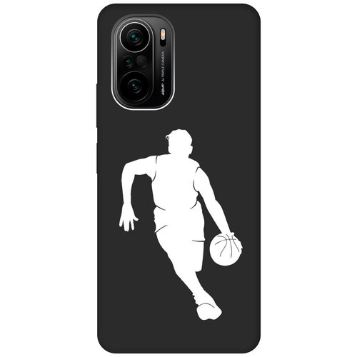 Матовый чехол Basketball W для Xiaomi Poco F3 / Сяоми Поко Ф3 с 3D эффектом черный матовый чехол tennis для xiaomi poco f3 сяоми поко ф3 с эффектом блика черный