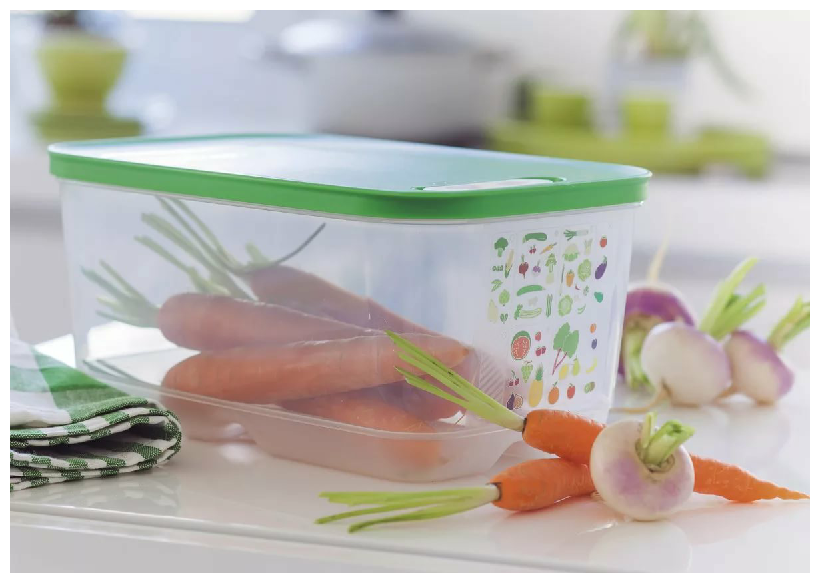 Tupperware Контейнер "Умный холодильник" 4400 мл, 19x28.5 см, прозрачный/зеленый - фотография № 9