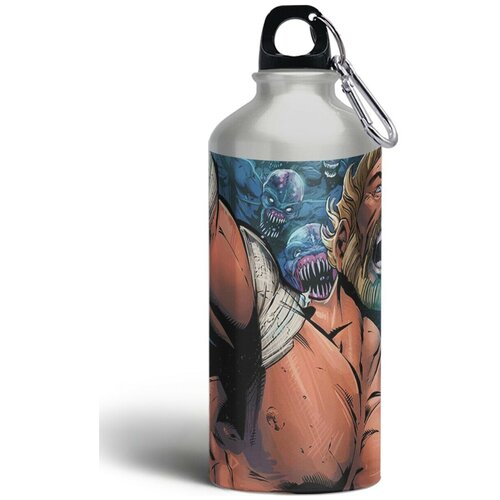 фото Бутылка спортивная,туристическая фляга, 500мл с карабином aquaman comics - 1 brutbottle