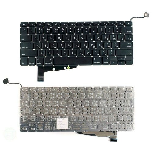 Клавиатура keyboard для ноутбука Apple MacBook A1286 без SD плоский Enter черная 1435₽