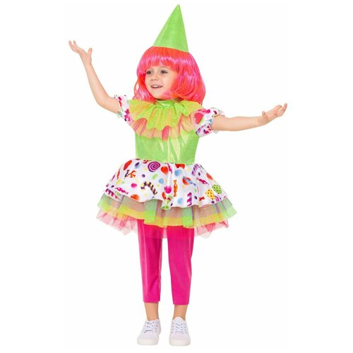 Костюм клоуна клоунессы Батик Пуговка 2122 к-21 костюм пуговка размер 134 зеленый красный