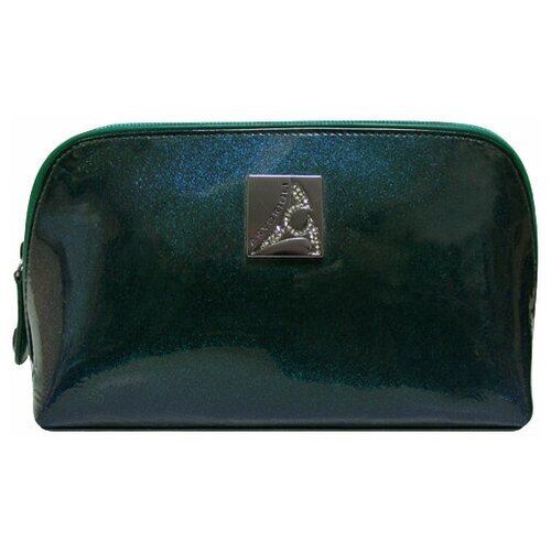 Косметичка Akvorioli на молнии, натуральная кожа, 5х12х20 см, подкладка, зеленый