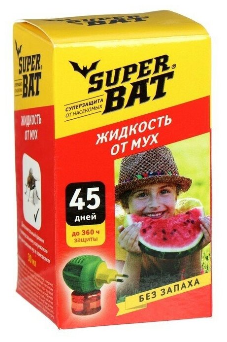 Жидкость от мух "SuperBAT " доп. флакон 45 дней 30 мл.