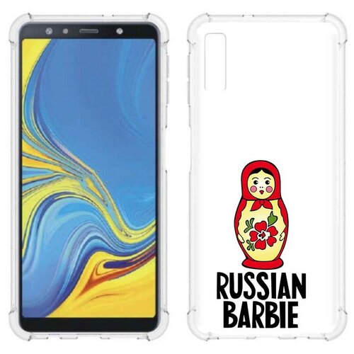 чехол задняя панель накладка бампер mypads ворон в абстракции для samsung galaxy a7 2018 sm a750fn ds противоударный Чехол задняя-панель-накладка-бампер MyPads матрешка для Samsung Galaxy A7 (2018) SM-A750FN/DS противоударный