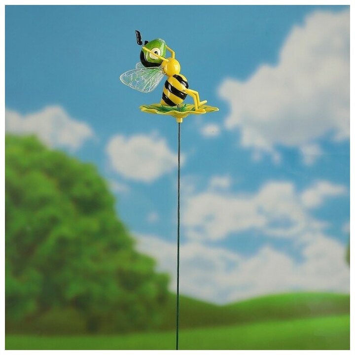 Штекер садовый "Пчелка на листочке" 60см, - фотография № 7