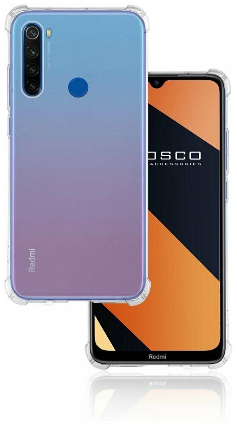 Противоударный силиконовый чехол ROSCO для Xiaomi Redmi Note 8 (Сяоми / Ксиаоми Редми Ноут 8) с усиленными углами