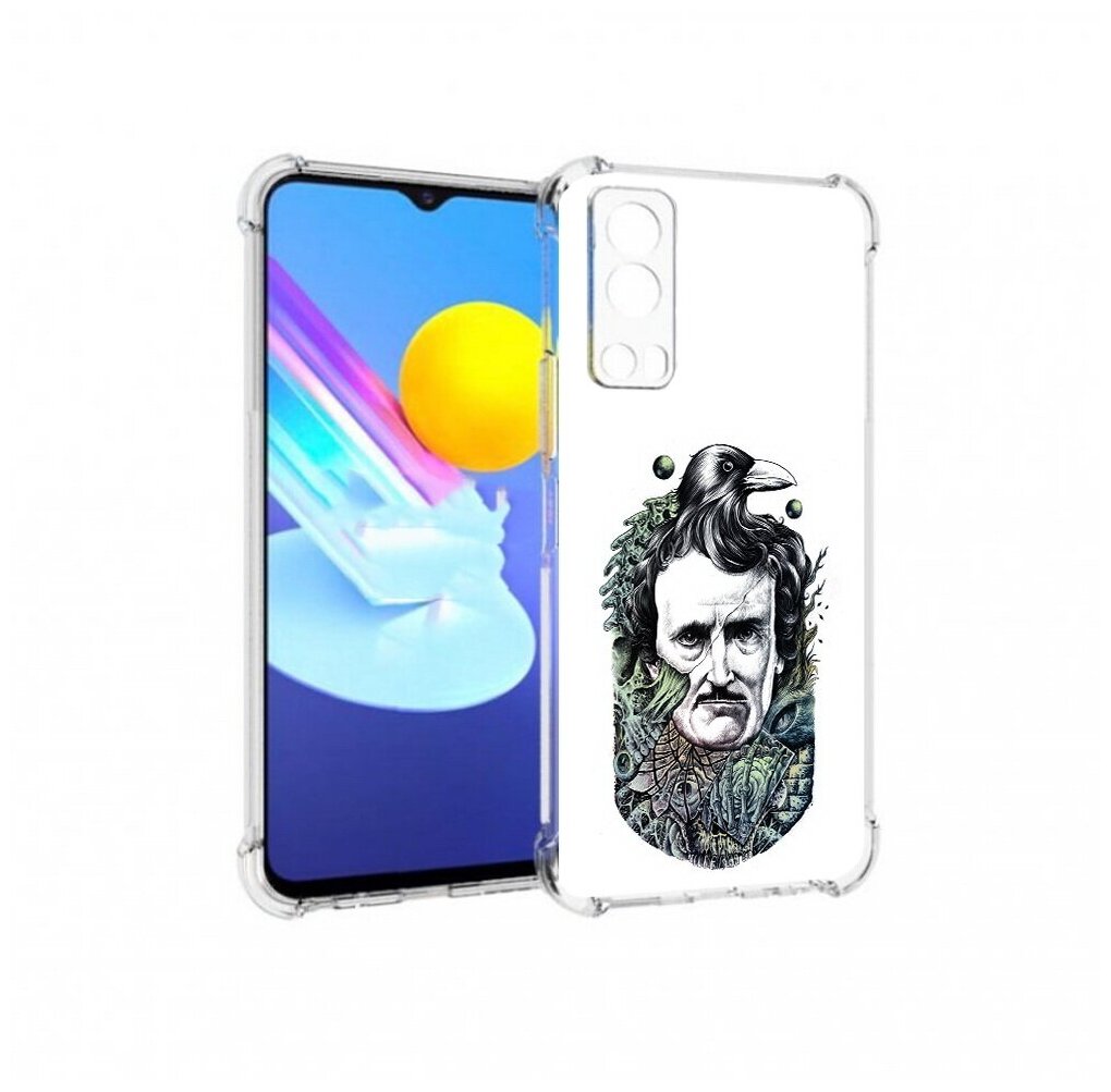 Чехол задняя-панель-накладка-бампер MyPads Эдгар Аллан с вороном для Vivo Y72 5G/IQOO Z3 противоударный