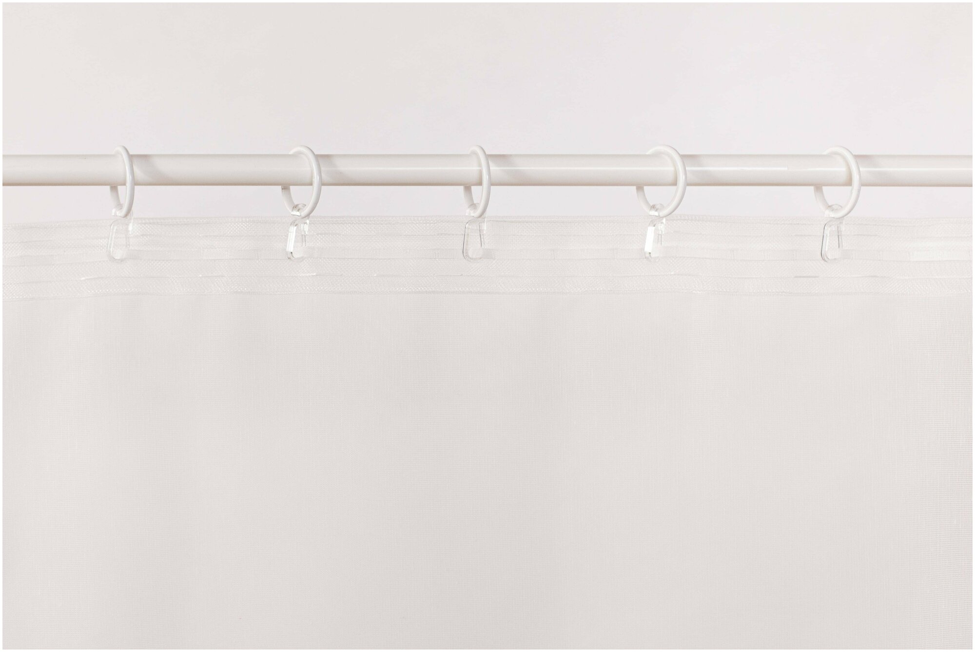 Тюль батист мирелла, высота 260, ширина 500, цвет белый с вышивкой цвет коричневый на шторной ленте - фотография № 15