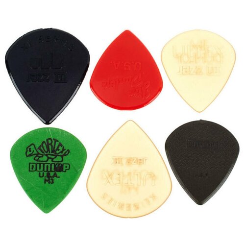 Набор медиаторов Jazz III Pick Variety Pack 6шт, Dunlop PVP103 6 шт лот dunlop гитарные палочки tortex jazz iii xl гитарные палочки для медиаторов аксессуары цветные гитарные палочки