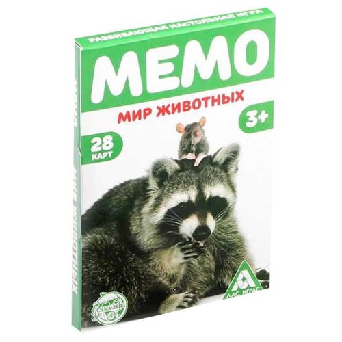 Настольная игра ЛАС ИГРАС Мемори мир животных, развиваем память, логику, фантазию, 28 карточек настольная игра мемо мир животных