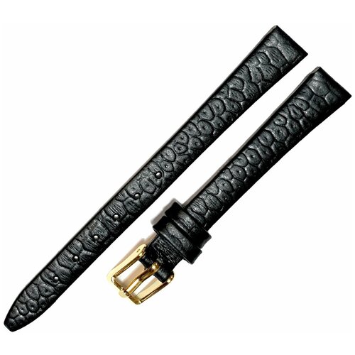 фото Ремешок 1003-02-1-1 piton черный кожаный ремень 10 мм для часов наручных из натуральной кожи матовый женский питон тонкий ardi