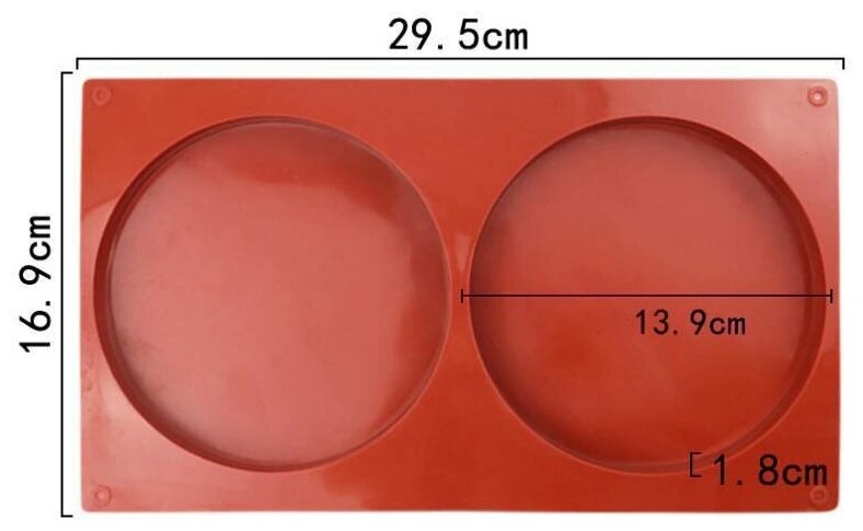 Силиконовая форма "Диски"для бисквитов, десертов и приготовления начинок для тортов, 2 ячейки - фотография № 4