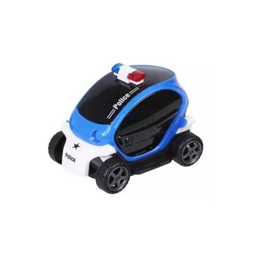 Полицейский автомобиль Наша игрушка 8899-126, 13 см, синий/черный/белый деревянные игрушки wonderworld полицейская машинка miniworld