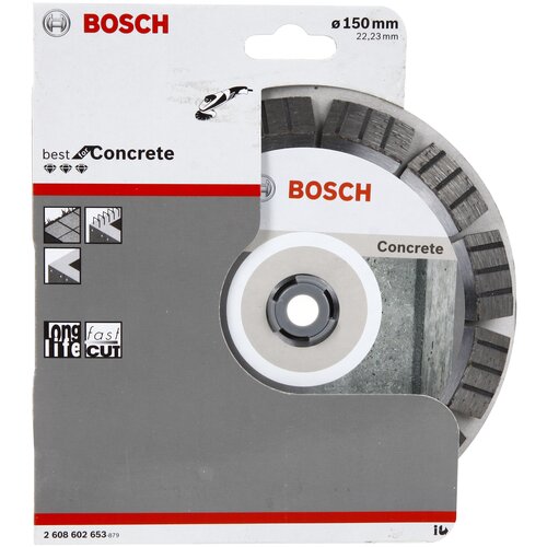 диск отрезной алмазный 150x22 сегмент lux Алмазный диск Bosch Best for Concrete150-22,23 2608602653