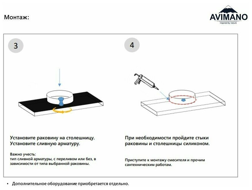 Накладная раковина Avimano VISION 1245020, цвет белый глянец - фотография № 2