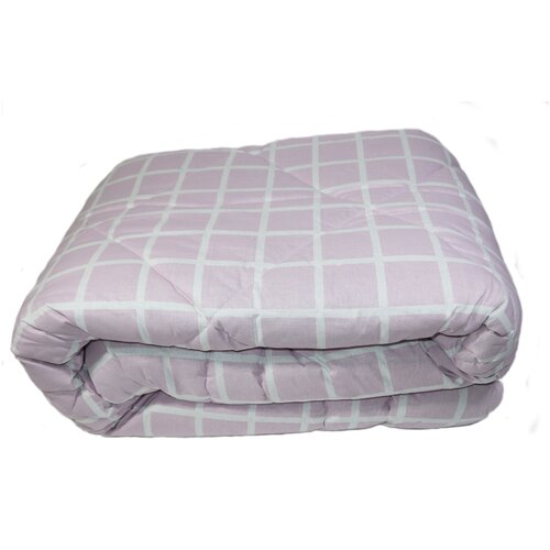 Одеяло ватное Бивик 200х220 см, Евростандарт, бязь, цвет: розовая клетка