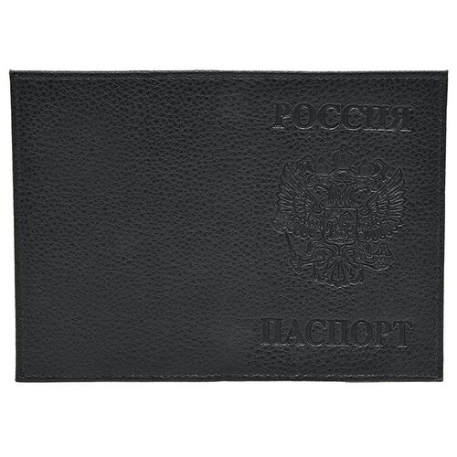 фото Обложка для паспорта , экокожа, черный нет бренда