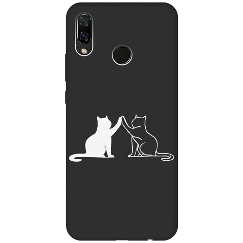 Матовый Soft Touch силиконовый чехол на Huawei Nova 3, Хуавей Нова 3 с 3D принтом Cats W черный матовый soft touch силиконовый чехол на huawei nova 3 хуавей нова 3 с 3d принтом rat w черный