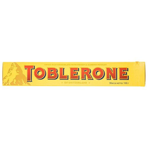 Молочный Шоколад Toblerone с медово-миндальной нугой, 20 шт по 100гр.