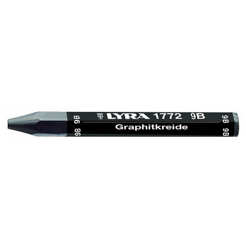 Мелок графитовый шестигранный Lyra Graphite Crayons, нерастворимый, 12 мм 9В мелок графитовый шестигранный lyra graphite crayons водорастворимый 12 мм 2в