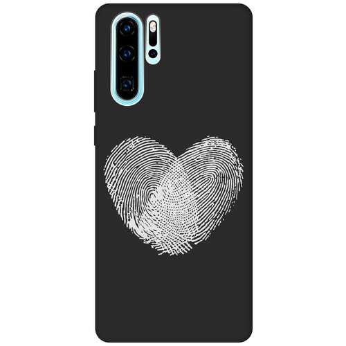 Матовый чехол Lovely Fingerprints W для Huawei P30 Pro / Хуавей П30 Про с 3D эффектом черный матовый чехол kickboxing w для huawei p30 pro хуавей п30 про с 3d эффектом черный