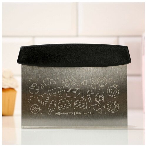 KONFINETTA Шпатель кондитерский «Пироженки» 16х11.5 см серебристый, черный