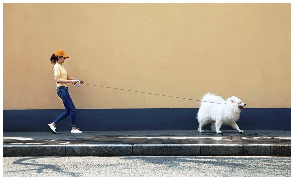 Поводок рулетка для собак Xiaomi Moestar UFO Retractable Leash 2 PLUS с фонариком и подсветкой евроверсия - фотография № 12