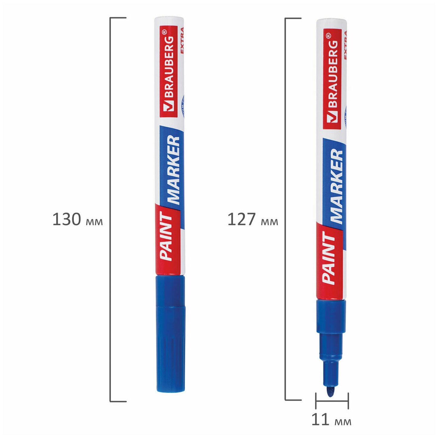 Маркер-краска лаковый EXTRA (paint marker) 2 мм, синий, усиленная нитро-основа, BRAUBERG, 151970 - фотография № 12