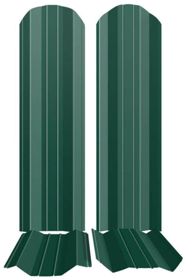 Штакетник металлический (евроштакетник) ЭКО-М (М-образный, двусторонний цвет RAL 6005/6005 зеленый мох, ширина планки 95мм) высота 1.25м, 10 шт - фотография № 2
