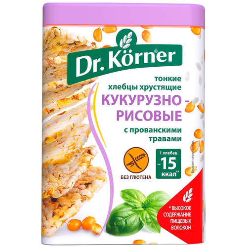 Хлебцы кукурузно-рисовые Dr. Korner с прованскими травами, 100 г