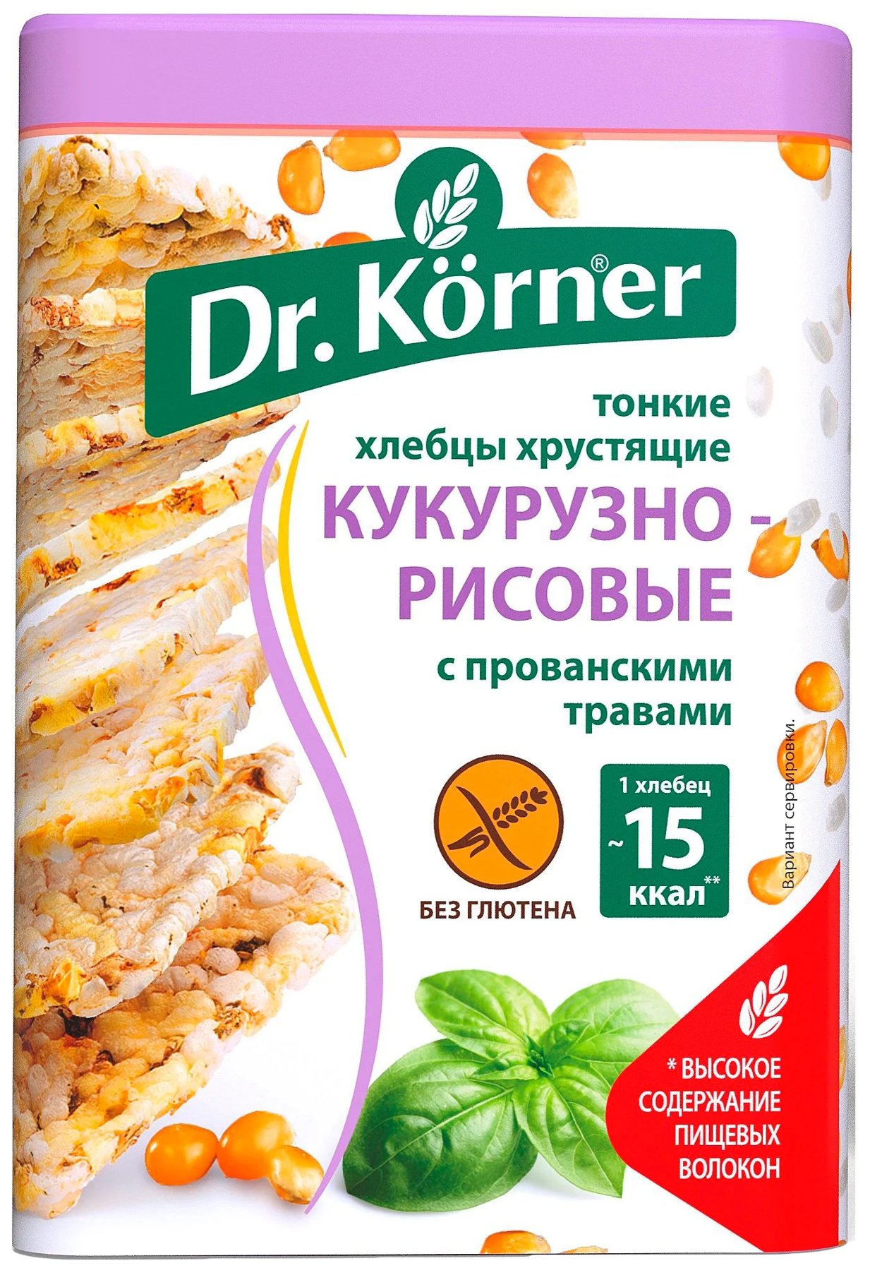 Хлебцы хрустящие "Кукурузно-рисовые", с прованскими травами Dr. Korner 100 г