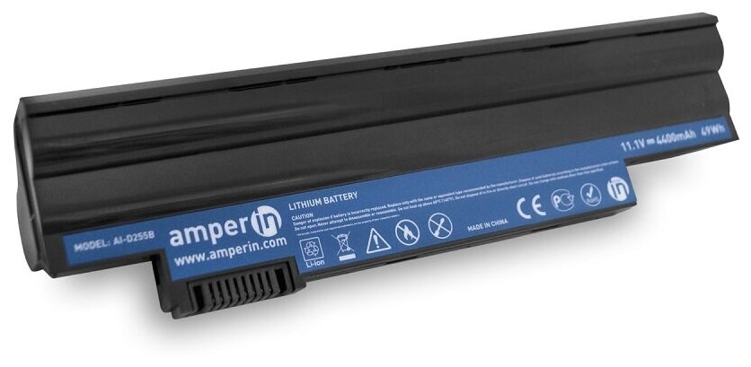 Аккумуляторная батарея Amperin для ноутбука Acer Aspire One D255 11.1V 4400mAh (49Wh) Black AI-D255B