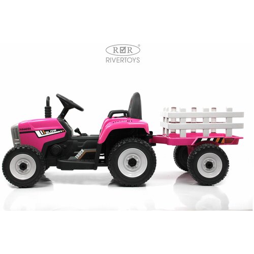 Детский электромобиль-трактор RiverToys H444HH розовый
