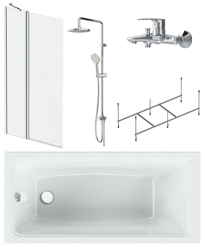 Ванна Am.Pm Gem 150x70 с каркасом W90ASET-150D3W5