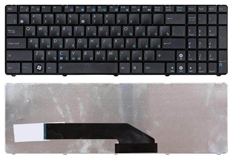 Клавиатура для ноутбука Asus K50 K60 K70 черная с рамкой