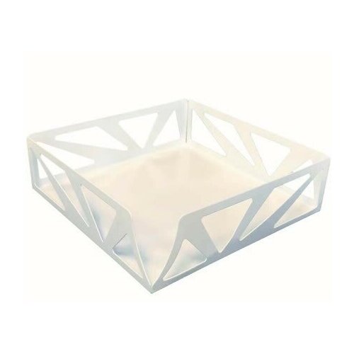 Салфетница, белый, металл, 17,5х17,5х5см