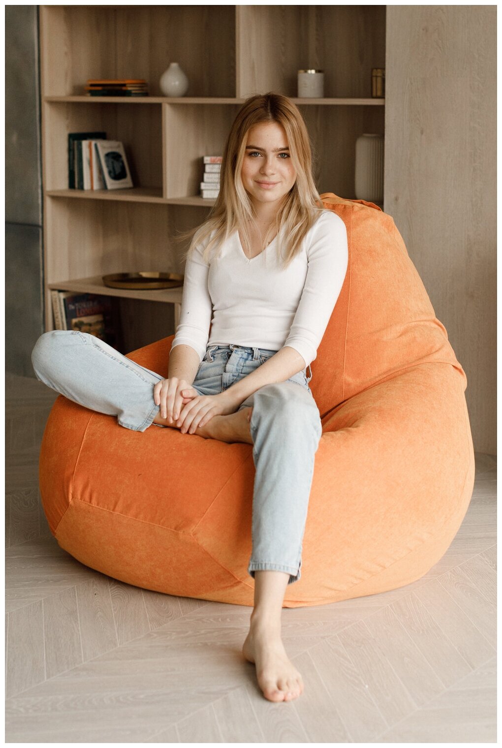 Кресло-мешок Dreambag Оранжевый Микровельвет L