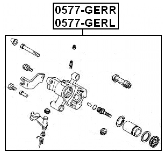FEBEST 0577-gerr (GA2E2661XA / GA2E2661XB / GA2E2661XC) суппорт тормозной задний правый (Mazda (Мазда) 626 ge 1991-1997)